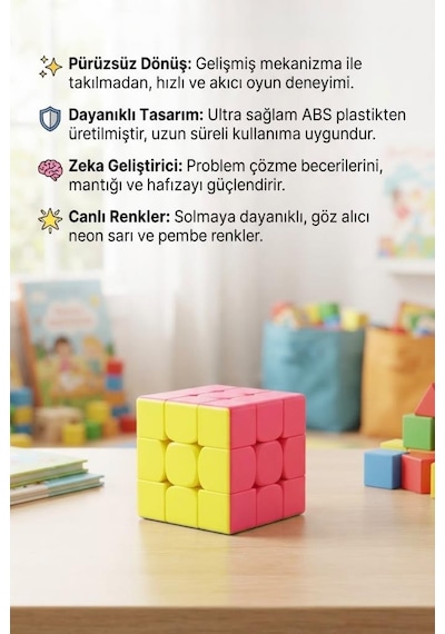 Bilişsel Gelişim Destekleyici Problem Çözme Becerisi Geliştirici Oyuncak 5x5x5 Rubik Zeka Küpü
