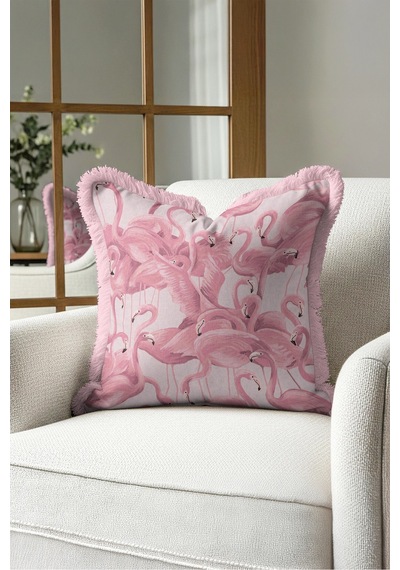 Tropikal Flamingo Desenli Saçaklı Yastık Kılıfı-egzotik Kuş Pudra Krem Pembe Püsküllü Kırlent Kılıfı Puslu Vadi Halo Tropikal Flamingo Desenli Saçaklı Yastık Kılıfı-egzotik Kuş Pudra Krem Pembe Püsküllü Kırlent Kılıfı Puslu Vadi Halo