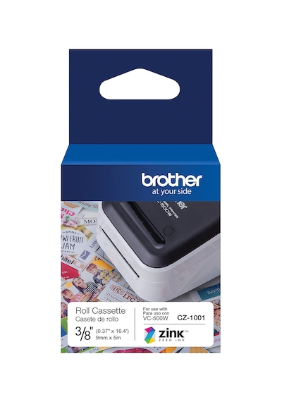 Brother  Cz-1001 3/8" 0,9 Cm 9 Mm Genişlik X 13 Ft 5 M Uzun Etiket Rulosu Çinko  Mürekkep Teknolojisine Sahip