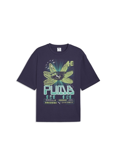 Puma Graphic Erkek Lacivert Günlük Stil T-shirt 63444364 Mavi