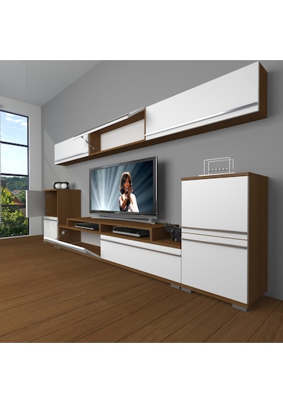 Decoraktiv Ekoflex 9 Mdf Tv Ünitesi Tv Sehpası Ceviz - Beyaz