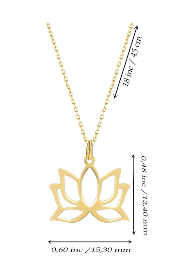 Moom Mücevherat Kadın 14 Ayar Altın Lotus Çiçeği Kolye