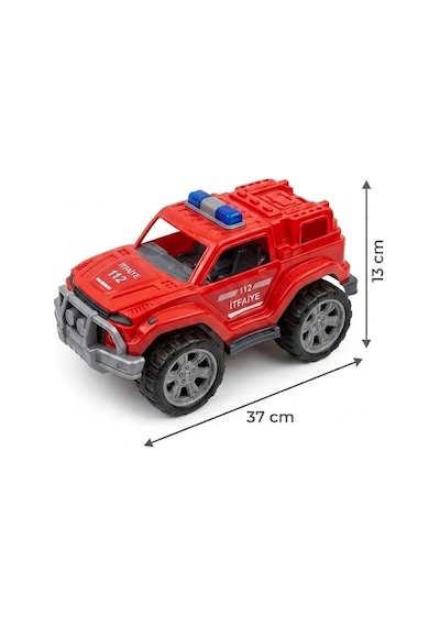 Kırmızı Büyük Eğitici İtfaiye Aracı Tekerlekli Suv Tasarım 37 Cm Oyuncak İtfaiye Kamyonu