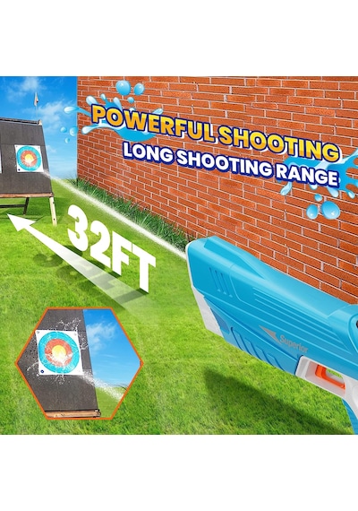 43cm Şarjlı Otomatik Dolum Hazneli Su Tabancası 8-10m Menzil Seri Atış Water Gun 1