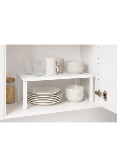 1, White - Varıera - 801.366.22 Half Shelf, Steel, White, 13 X 32 X 16 Cm Açık Bej