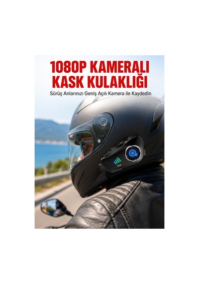 Astraltech Q28 Bluetooth Kask Kulaklık 1080p Kamera Su Geçirmez Motosiklet Interkom Yeni Nesil