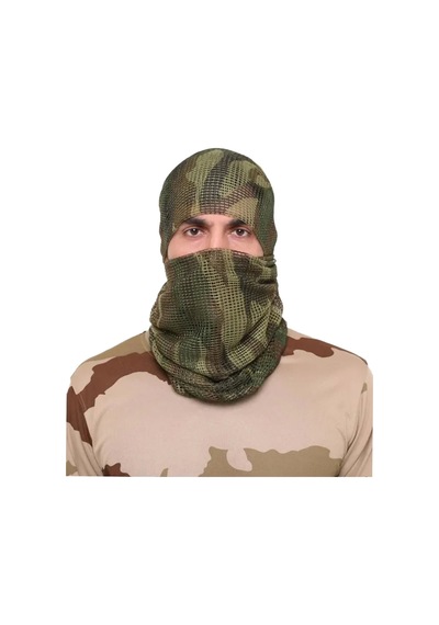 Kamuflaj Kare Askeri Şal Gizlenme Ağı Tactical File Puşi - Yeşil