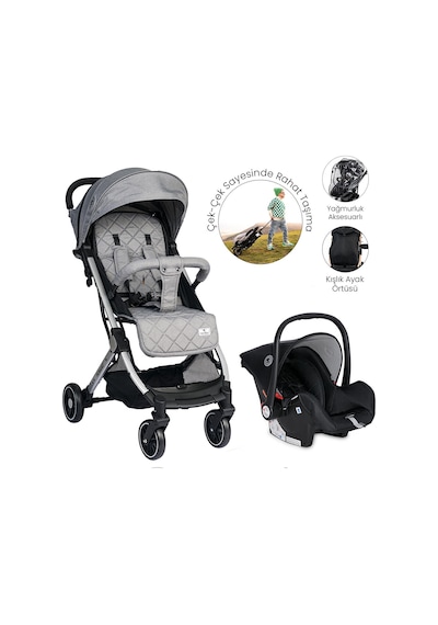 Lorelli Fiorano Kabin Boy & Travel Set Bebek Arabası - Dolphin Grey