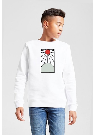 Tshirthane Demon Slayer Anime Crest Earring Demon Beyaz Çocuk 2ip Sweatshirt 001