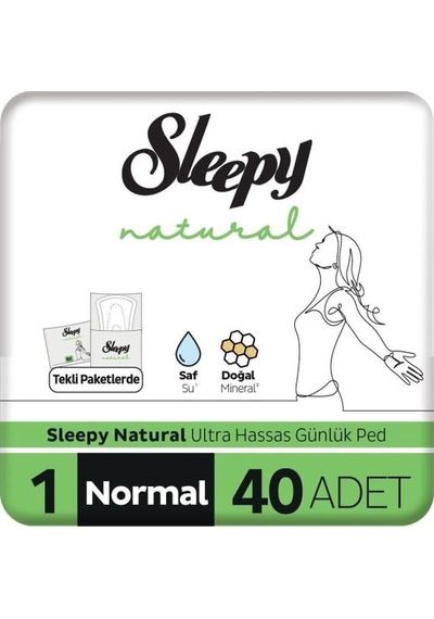 Sleepy Natural Ultra Hassas Günlük Ped Normal 40 Adet Ped
