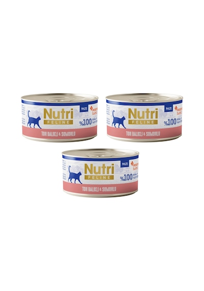 Nutri Feline Ton Balıklı Ve Somonlu Pate Tahılsız Yetişkin Kedi Konservesi 70 G X 3 Adet