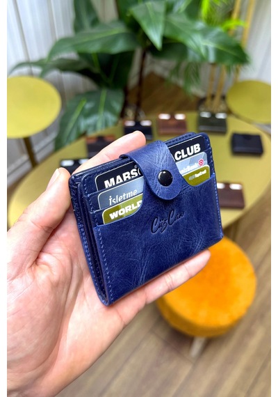 Cüzcan Enra Hakiki Deri Kartlık Cüzdan Kibar Şık Ve Kullanışlı Lacivert