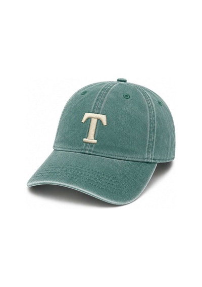 Tesbihane İsme Özel Harf Nakışlı Haki Vintage Stil Eskitme Kumaş Ayarlanabilir Unisex Beyzbol Şapkası Yeşil