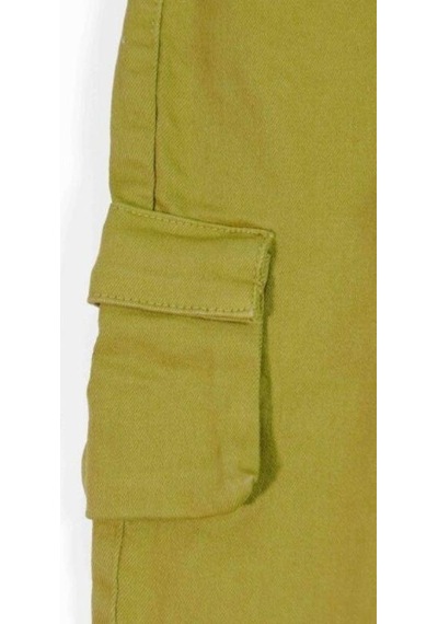 Jack Lions Erkek Çocuk Pamuklu Gabardin Bel Lastiklki Kargo Cepli Pantolon-13631 Yeşil