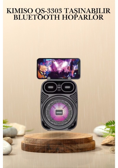 Kimiso Qs-3303 Taşınabilir Bluetooth Hoparlör 8w Güç, 1200 Mah Batarya, Rgb Işıklı