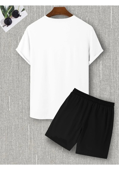 Unisex Oversize Scorpıon Baskılı Siyah Bisiklet Yaka Beyaz T-shirt Siyah Şort Siyah Unisex Oversize Scorpıon Baskılı Siyah Bisiklet Yaka Beyaz T-shirt Siyah Şort Siyah