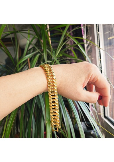 Slowshe-22k Altın Kaplama Halat Bileklik Gold