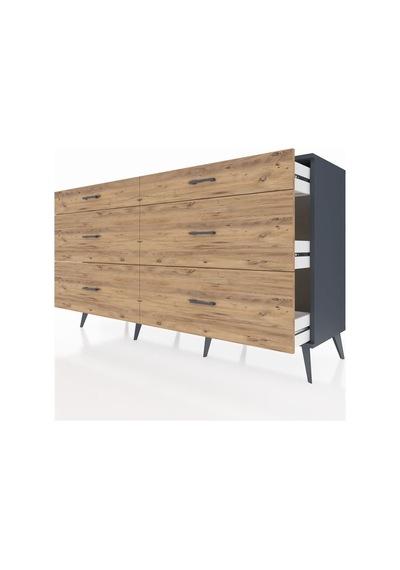 Hyperion Konsol 6 Çekmeceli 176x44x99 Antrasit-antrasit/çam Antrasit-antrasit/çam Hyperion Konsol 6 Çekmeceli 176x44x99 Antrasit-antrasit/çam Antrasit-antrasit/çam