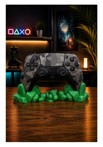 Veriqo 3d Ps5 Uyumlu Gamepad Standı Kristal Tasarımlı Oyun Kolu Tutucu Masaüstü Controller Standı Yeşil