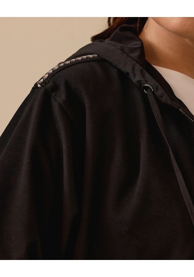 Gala-xi Kadın Oversize Kapüşonlu Minimalist Ceket - Günlük Kullanım Siyah