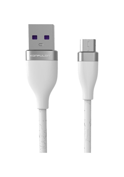 Konfulon S82 Seramik Uçlu Micro USB Kablo 1M 3.1A - Beyaz