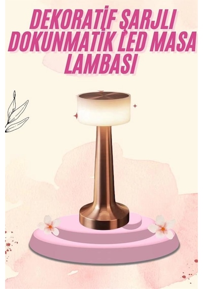 Dekoratif Masa Lambası Dokunmatik Renk Değiştirebilen Gece Lambası Altın 38679364