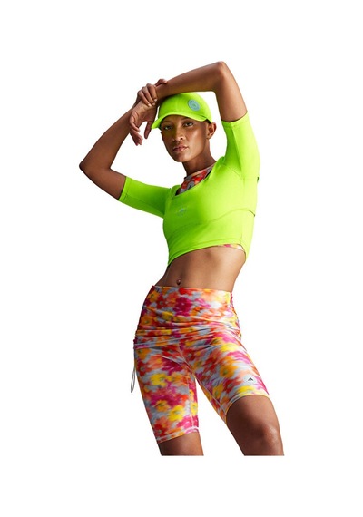 Adidas By Stella Mccartney Printed Shine Rolltop Kadın Koşu Taytı Iw3880 Renkli Çok Renkli