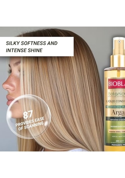 Bioblas Saç Dökülmesine Karşı Sıvı Saç Kremi Argan Yağlı, Bitkisel Serumlu, Durulanmayan, Kolay Tarama & Yoğun Bakım, 200 Ml