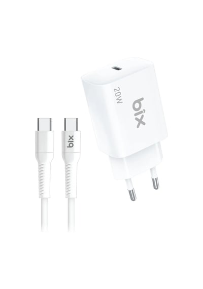 Bix Bxpd22c 20w Type-c Pd 3.0 Akım Korumalı Hızlı Şarj Adaptörü Ve 5a Type-c Şarj Kablosu 1 Metre