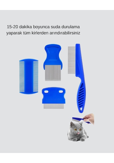 Evcil Hayvan Tüy Bakım Seti 4 Lü Paslanmaz Çelik Ve Eco Plastik, Kolay Temizlenebilir Ve Dayanıklı