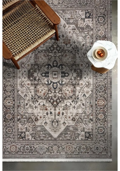 Mariesse Home Antik Serisi Vintage Modern Dokuma Salon Oturma Odası Halısı 401-bej