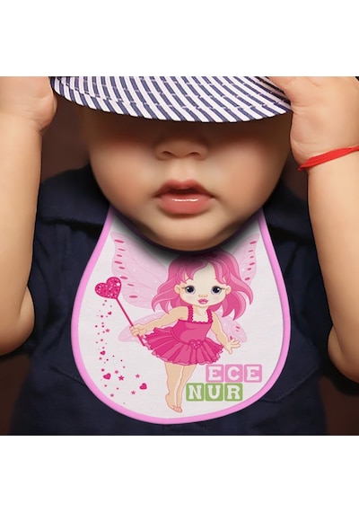 Kişiye Özel Mama Önlüğü Pembe - Beyaz 3