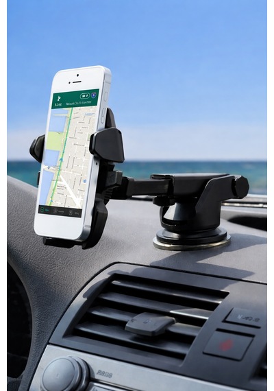 Mega Oto Market 360 Dönebilen Araç İçi Ve Masaüstü Telefon Tutucu Güçlü Vantuzlu Çok Yönlü Oto Telefon Standı
