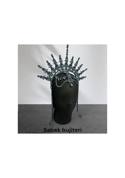 Alınlıklı Büyük After Gelin Tacı ,kına,nişan,söz,after,bride,party Taç Lacivert - 707821223 Lacivert