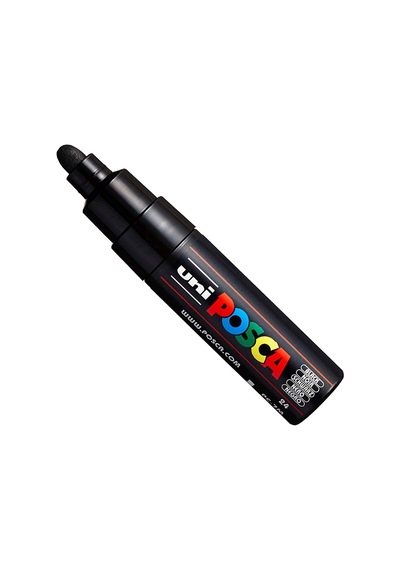 Posca Uni Pc-7m İşaretleme Kalemi, Sanat Kalemi, Büyük Küre Uç, 4, 5 5, 5 Mm 15 Renk Siyah Genel