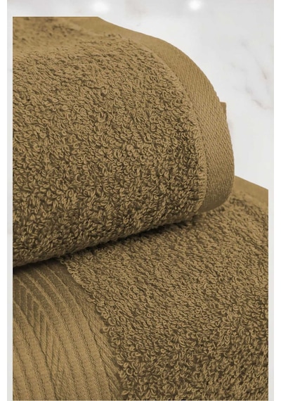 2 Parça Battal Lüks Premium Banyo Spa Havlu Takımı 90x160 Cm Kahve Diğer