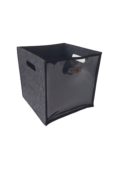 Keçe Kutu Düzenleyici Ön Yüz Şeffaf Organizer 32 32 32 Cm Dolap İçi Düzen & Modern Saklama Gri