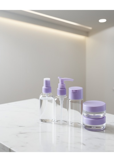 5 Parça Seyahat Banyo Seti 30 Ml Şeffaf Taşınabilir
