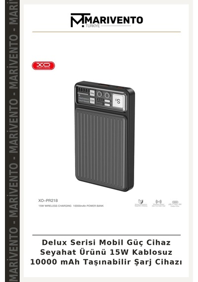Delux Serisi Mobil Güç Cihaz Seyahat Ürünü 15w Kablosuz 10000 Mah Taşınabilir Şarj Cihazı Çok Renkli