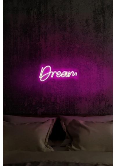 Dream - Led Dekoratif Duvar Aydınlatması Neon Duvar Yazısı Sihirli Led Mesajlar - N69