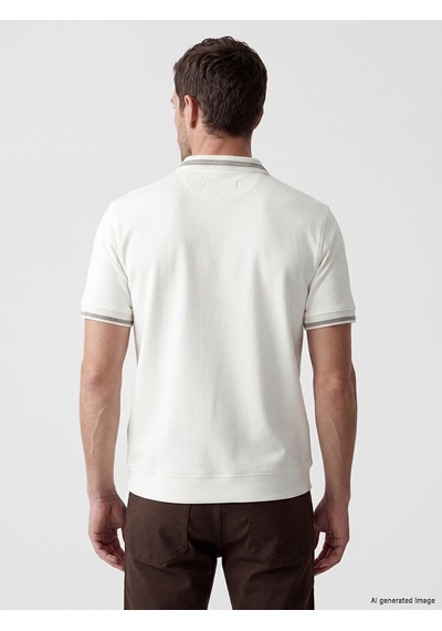 Lcwaıkıkı Classic Beyaz Polo Yaka Erkek Sweatshirt