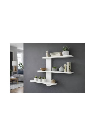 Raf101 Modern Duvar Rafı, Salon Antre Balkon Rafı, Beyaz - 839674254 Beyaz