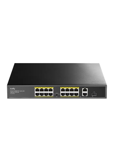 Cudy Fs1018ps1 16 Port 10/100 Yönetilemez +2 Port Gb. 1 Sfp 1gb Rack Mount 16 Port Poe+ 200w Swi