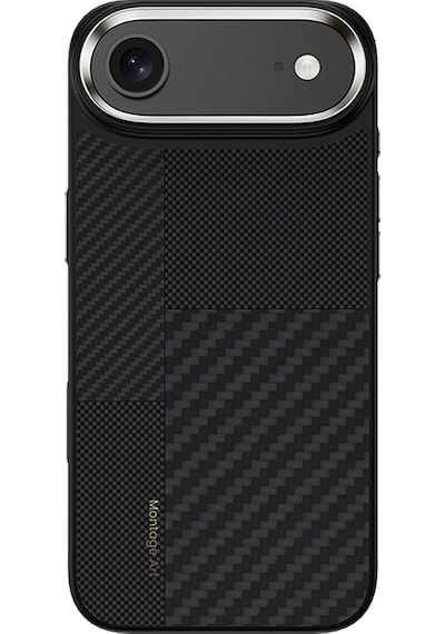 Apple Uyumlu iPhone 17 Air Kılıf M-safe Şarjlı Karbon Fiber Benks Montage Hybrid Armorpro Kevlar Kapak Siyah