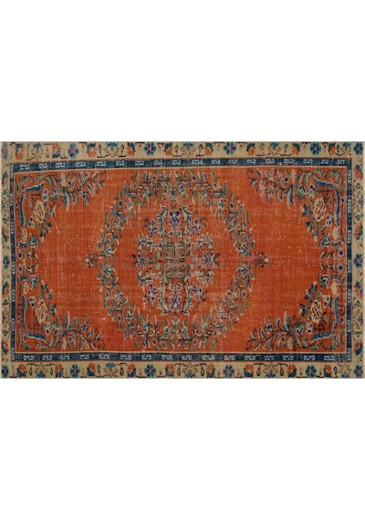 Klasık Modern Vıntage Eskıtme El Dokuma Halı 142 X 212 Cm 9687
