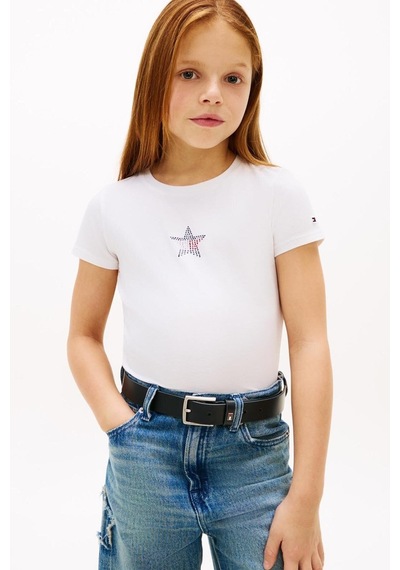 Tommy Hilfiger Kız Çocuk Tişört Kg0kg09097-16139 Beyaz Tommy Hilfiger Kız Çocuk Tişört Kg0kg09097-16139 Beyaz