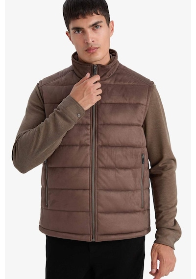 Defacto Slim Fit Dar Kesim Dik Yaka Astarlı Süet Yelek F7753ax26spbn534 Kahve-bn534