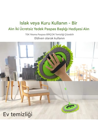 Qasul Mikrofiber Çok Fonksiyonlu Uzun Sopalı Mop
