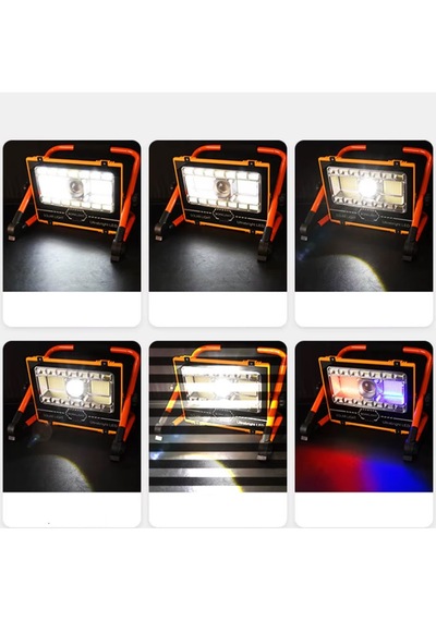 Markalonya P70 Led Solar Panel Şarjlı Taşınabilir Projektör, Gri, Plastik, 10cm, 176 Smd + Yan Led, Kamp Avcılık Acil Durum Balıkçılık Siyah