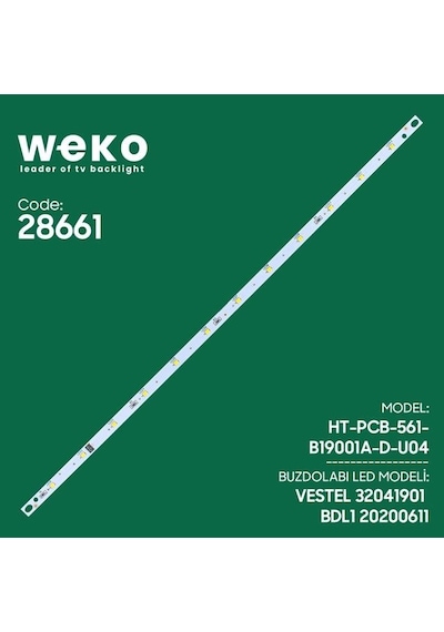 Weko Bdl1 Vestel Uyumlu Buzdolabı İç Aydınlatma Led Kartı 12 Çipli Yüksek Verimli Beyaz